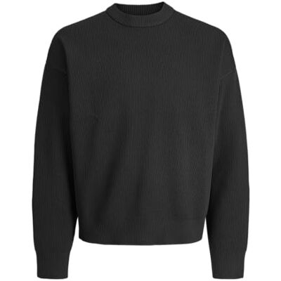 JACK & JONES Jcounion Knit Crew Neck Sn, Black, XS JACK & JONES Jcounion Knit Crew Neck Sn, Black, XS