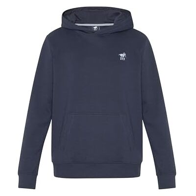 Polo Sylt Men's Cotton blend Hoodie with colorful logo embroidery, Night Sky, L Polo Sylt Men's Cotton blend Hoodie with colorful logo embroidery, Night Sky, L