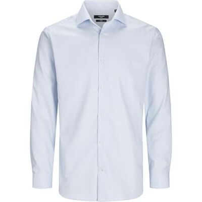 JACK & JONES Mens Parker Shirt Long Sleeve Chambray Blue S JACK & JONES Mens Parker Shirt Long Sleeve Chambray Blue S