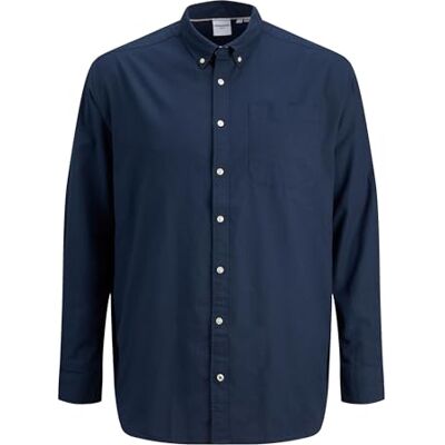 JACK & JONES Men's Casual Shirt Plus Size Slim Fit Casual Shirt, darkblue, XXL JACK & JONES Men's Casual Shirt Plus Size Slim Fit Casual Shirt, darkblue, XXL