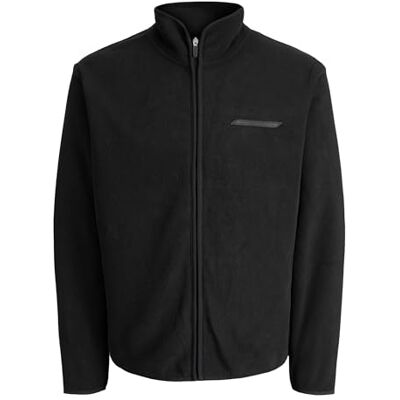 JACK & JONES Jcofusion Fleece Sweat Zip High Neck, black, S JACK & JONES Jcofusion Fleece Sweat Zip High Neck, black, S