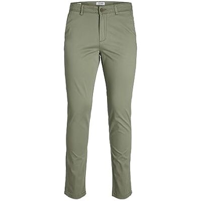 JACK & JONES JPSTMARCO JJBOWIE Men's Stretch Chino Trousers, Tapered Cut, Slim Fit Look, Colours: Green, Trousers: 29W / 30L, Z Length: L30, Green, 29 W/30 L JACK & JONES JPSTMARCO JJBOWIE Men's Stretch Chino Trousers, Tapered Cut, Slim Fit Look, Colours: Green, Trousers: 29W / 30L, Z Length: L30, Green, 29 W/30 L