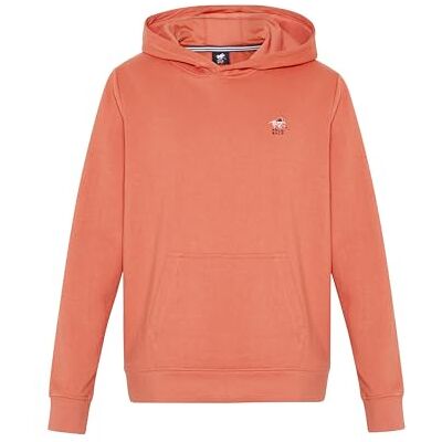 Polo Sylt Men's Cotton blend Hoodie with colorful logo embroidery, Burnt Sienna, XL Polo Sylt Men's Cotton blend Hoodie with colorful logo embroidery, Burnt Sienna, XL