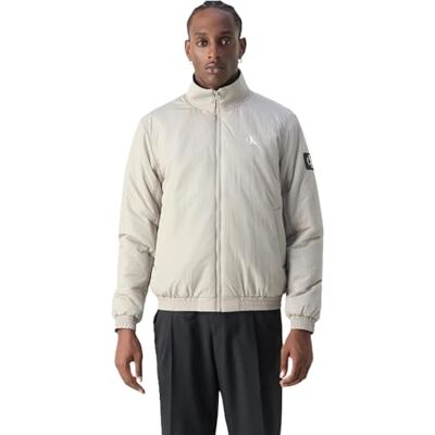 Calvin Klein Men's Warm Padded Harrington Jacket, Grey (Flint Gray), S Calvin Klein Men's Warm Padded Harrington Jacket, Grey (Flint Gray), S