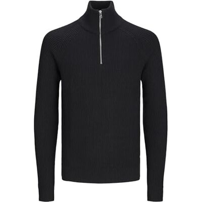 JACK & JONES Men's Knitted Jumper, black, S JACK & JONES Men's Knitted Jumper, black, S