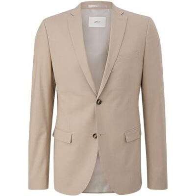 s.Oliver BLACK LABEL Men's 2140779 Business Suit Jacket, Light Beige, 44S s.Oliver BLACK LABEL Men's 2140779 Business Suit Jacket, Light Beige, 44S