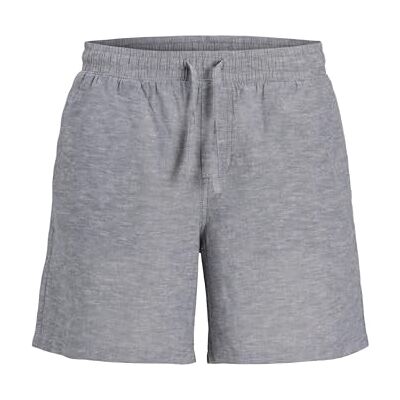 JACK & JONES JACK&JONES Men's JPSTJAIDEN JJSUMMER Linen Blend Short SN Shorts, Faded Denim/Detail:Melange, JACK & JONES JACK&JONES Men's JPSTJAIDEN JJSUMMER Linen Blend Short SN Shorts, Faded Denim/Detail:Melange,