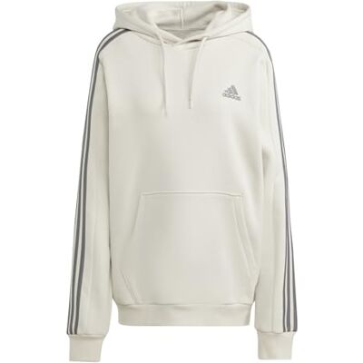 adidas Men's Essentials Fleece 3-Stripes Hoodie, alumina, S adidas Men's Essentials Fleece 3-Stripes Hoodie, alumina, S