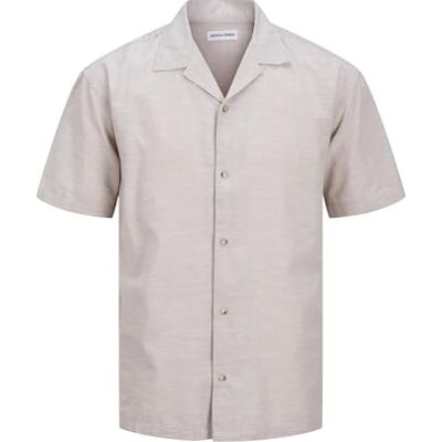 JACK & JONES Men's Jjesummer Resort Shirt Ss Sn Short Sleeve Shirt, Crockery, L JACK & JONES Men's Jjesummer Resort Shirt Ss Sn Short Sleeve Shirt, Crockery, L