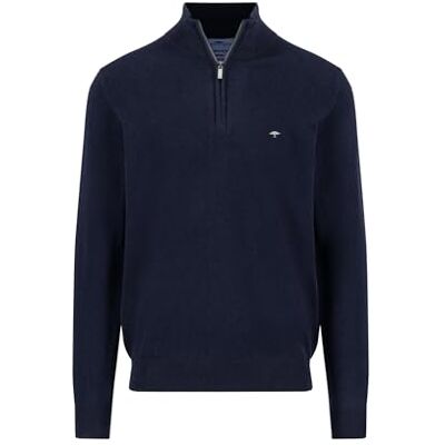 FYNCH-HATTON Pure Cotton Troyer Jumper, Navy, 3XL FYNCH-HATTON Pure Cotton Troyer Jumper, Navy, 3XL