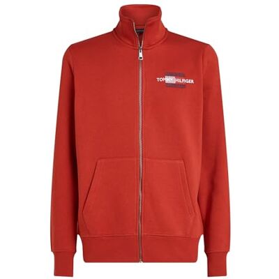 Tommy Hilfiger Men’s Flag Embroidery Stand Collar Zipped Sweatshirt, Red (Dark Magma), XXL Tommy Hilfiger Men’s Flag Embroidery Stand Collar Zipped Sweatshirt, Red (Dark Magma), XXL