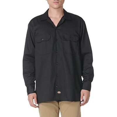 Dickies Men's Big-Tall Long-Sleeve Work Shirt, Black, Medium Dickies Men's Big-Tall Long-Sleeve Work Shirt, Black, Medium