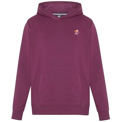 Polo Sylt Men's Cotton blend Hoodie with colorful logo embroidery, Grape Wine, L Polo Sylt Men's Cotton blend Hoodie with colorful logo embroidery, Grape Wine, L
