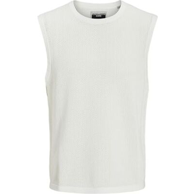JACK & JONES Men's Jcoserenity Knit Mesh Tank Top, Cloud Dancer, M JACK & JONES Men's Jcoserenity Knit Mesh Tank Top, Cloud Dancer, M