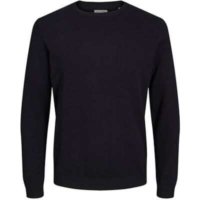 JACK & JONES Male Plus Size Pullover Basic, Black, XXXXXL JACK & JONES Male Plus Size Pullover Basic, Black, XXXXXL