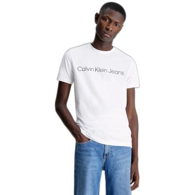 Calvin Klein Jeans Calvin Klein Men’s Short Sleeve Round Neck Core Institutional Logo Slim Fit T-Shirt, White (Bright White), XS Calvin Klein Jeans Calvin Klein Men’s Short Sleeve Round Neck Core Institutional Logo Slim Fit T-Shirt, White (Bright White), XS
