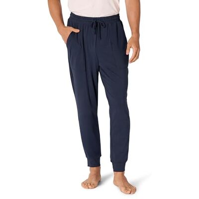 Amazon Essentials Men's Knitted Cotton Blend Jogger Pyjama Bottoms, Navy, XS Amazon Essentials Men's Knitted Cotton Blend Jogger Pyjama Bottoms, Navy, XS
