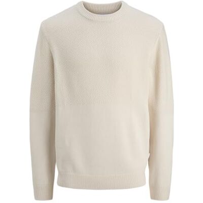 JACK & JONES Jjcarl Knit Crew Neck, Sea Salt, M JACK & JONES Jjcarl Knit Crew Neck, Sea Salt, M