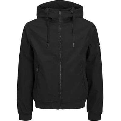 JACK & JONES Mens Softshell Hooded Jacket Plus Size Long JACK & JONES Mens Softshell Hooded Jacket Plus Size Long