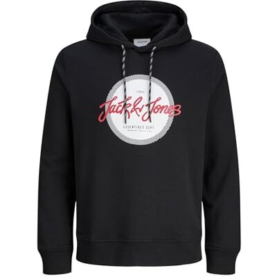 JACK & JONES Urban Men's Hoodie, black, S JACK & JONES Urban Men's Hoodie, black, S