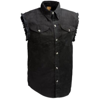 Milwaukee DM1002 Men's Black Lightweight Sleeveless Denim Shirt X-Large Milwaukee DM1002 Men's Black Lightweight Sleeveless Denim Shirt X-Large
