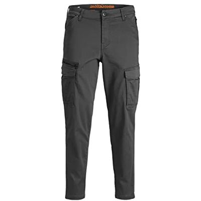 JACK & JONES Mens Jpstace Jjdex Tapered AKM Noos Cargo Trousers, Gray, 30W / 30L UK JACK & JONES Mens Jpstace Jjdex Tapered AKM Noos Cargo Trousers, Gray, 30W / 30L UK