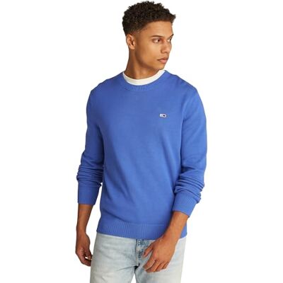 Tommy Jeans Mens TJM Slim Essential Light Dm0dm18895 Pullover Sweater, Blue, XXL UK Tommy Jeans Mens TJM Slim Essential Light Dm0dm18895 Pullover Sweater, Blue, XXL UK