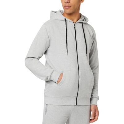 FM London Mens Hyfresh Zipped Hoodie, Grey, L UK FM London Mens Hyfresh Zipped Hoodie, Grey, L UK