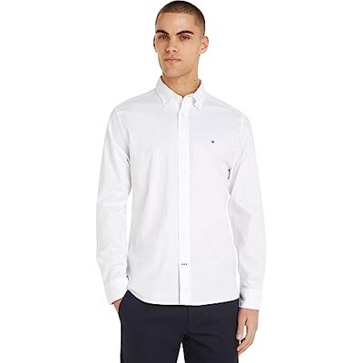 Tommy Hilfiger Men's Core 1985 Flex Oxford Rf Shirt Mw0mw25037 Casual Shirts, White (White), S Tommy Hilfiger Men's Core 1985 Flex Oxford Rf Shirt Mw0mw25037 Casual Shirts, White (White), S