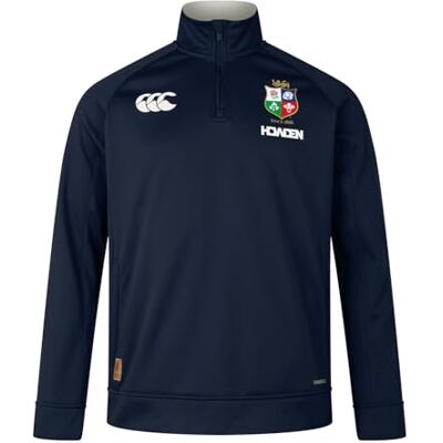 Canterbury Men's Official British & Irish Lions Quarter-Zip Fleece Rugby Jacket Thermal Regulation, Dark Sapphire, M Canterbury Men's Official British & Irish Lions Quarter-Zip Fleece Rugby Jacket Thermal Regulation, Dark Sapphire, M