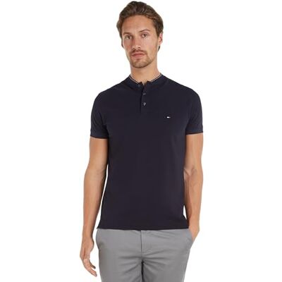 Tommy Hilfiger Men's Short Sleeve Baseball Slim Fit Polo Shirt, Blue (Desert Sky), XS Tommy Hilfiger Men's Short Sleeve Baseball Slim Fit Polo Shirt, Blue (Desert Sky), XS