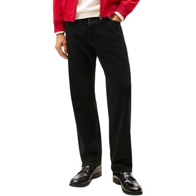Tommy Hilfiger Men’s River Bona Black Relaxed Fit Jeans, Black (Bona Black), 34W/30L Tommy Hilfiger Men’s River Bona Black Relaxed Fit Jeans, Black (Bona Black), 34W/30L