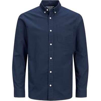 JACK & JONES Men's Jprbrook Oxford L/S Noos shirt, Navy Blazer/Fit:slim Fit, L UK JACK & JONES Men's Jprbrook Oxford L/S Noos shirt, Navy Blazer/Fit:slim Fit, L UK