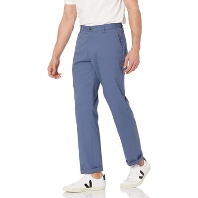 Amazon Essentials Men's Classic-Fit Wrinkle-Resistant Flat-Front Stretch Chino Trouser, Indigo, 32W / 30L Amazon Essentials Men's Classic-Fit Wrinkle-Resistant Flat-Front Stretch Chino Trouser, Indigo, 32W / 30L