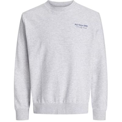 JACK & JONES Jjninety Sweat Crew Neck, White melange, XS JACK & JONES Jjninety Sweat Crew Neck, White melange, XS