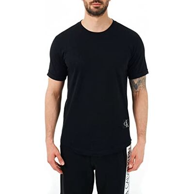 Calvin Klein Men's Badge Short Turn Up Sleeve Round Neck T-Shirt, Black (Ck Black), XXS Calvin Klein Men's Badge Short Turn Up Sleeve Round Neck T-Shirt, Black (Ck Black), XXS
