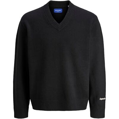 JACK & JONES Jornorrebro Knit V-Neck, Black, S JACK & JONES Jornorrebro Knit V-Neck, Black, S