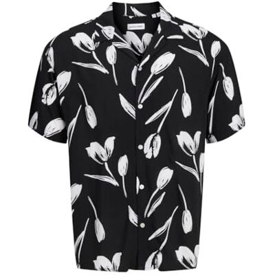 JACK & JONES JJEJEFF Charge Resort Shirt SS SN, Black, L JACK & JONES JJEJEFF Charge Resort Shirt SS SN, Black, L