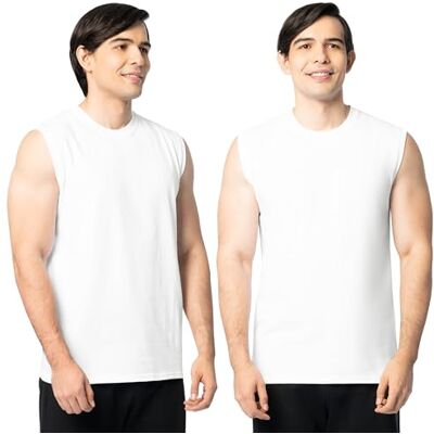Fruit of the Loom Men's Eversoft Cotton Sleeveless T Shirts, Breathable & Moisture Wicking with Odor Control, Sizes S-4x Undershirt, Muscle-2 Pack-White, Medium (Pack of 2) Fruit of the Loom Men's Eversoft Cotton Sleeveless T Shirts, Breathable & Moisture Wicking with Odor Control, Sizes S-4x Undershirt, Muscle-2 Pack-White, Medium (Pack of 2)