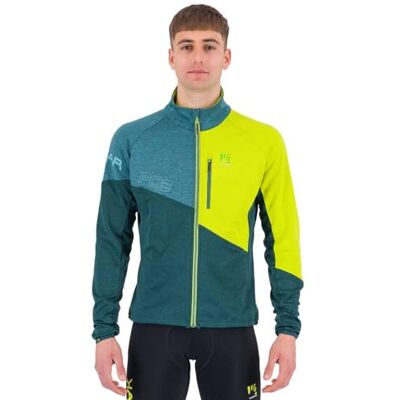 Karpos Mens Val V. F.-z Fleece Sweatshirt, Forest/Balsam/Kiwi Colada, L EU Karpos Mens Val V. F.-z Fleece Sweatshirt, Forest/Balsam/Kiwi Colada, L EU