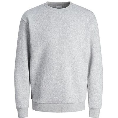 JACK & JONES Mens Jjebradley Crew Noos Sweater, Light Grey, S UK JACK & JONES Mens Jjebradley Crew Noos Sweater, Light Grey, S UK