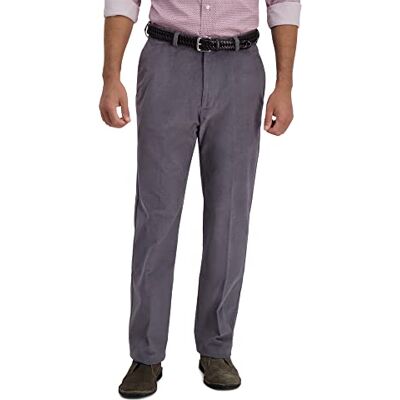 Haggar Men's Classic Fit Stretch Corduroy Pant, Charcoal, 36W x 30L Haggar Men's Classic Fit Stretch Corduroy Pant, Charcoal, 36W x 30L