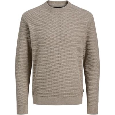 JACK & JONES Mens Jprblareagan Knit Crew Neck, Greige, XXL UK JACK & JONES Mens Jprblareagan Knit Crew Neck, Greige, XXL UK