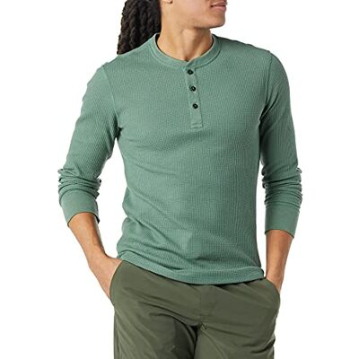 Amazon Essentials Men's Slim-Fit Long-Sleeve Waffle Henley Shirt, Green, XXL Amazon Essentials Men's Slim-Fit Long-Sleeve Waffle Henley Shirt, Green, XXL