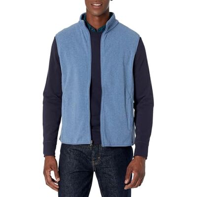 Amazon Essentials Men's Full-Zip Polar Fleece Vest (Available in Big & Tall), Blue Heather, L Amazon Essentials Men's Full-Zip Polar Fleece Vest (Available in Big & Tall), Blue Heather, L