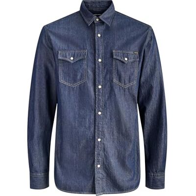 JACK & JONES Jjesheridan Shirt L/S Noos, Dark Denim, XXL JACK & JONES Jjesheridan Shirt L/S Noos, Dark Denim, XXL