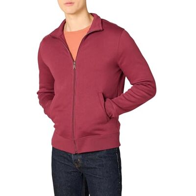 Amazon Essentials Men's Fleece Zip-Up Mock Neck Sweatshirt, Mid-weight, Regular Fit, Red, L Amazon Essentials Men's Fleece Zip-Up Mock Neck Sweatshirt, Mid-weight, Regular Fit, Red, L