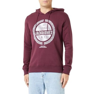 JACK & JONES Men's Jjstein sweat hoodie, Port Royale, L JACK & JONES Men's Jjstein sweat hoodie, Port Royale, L