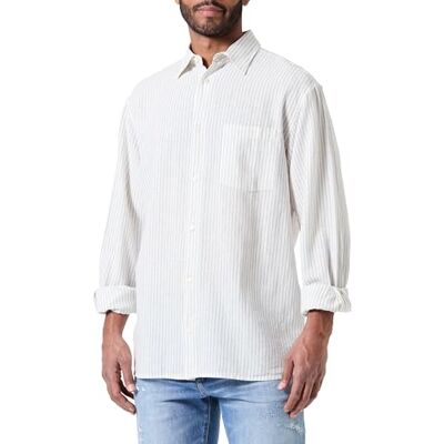 JACK & JONES JORBLICHER Linen Check Shirt LS, Cloud Dancer/Stripes: Stripes, S JACK & JONES JORBLICHER Linen Check Shirt LS, Cloud Dancer/Stripes: Stripes, S