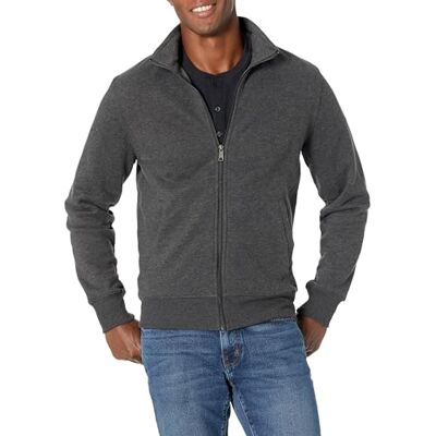 Amazon Essentials Men's Fleece Zip-Up Mock Neck Sweatshirt, Mid-weight, Regular Fit, Charcoal Heather, XL Amazon Essentials Men's Fleece Zip-Up Mock Neck Sweatshirt, Mid-weight, Regular Fit, Charcoal Heather, XL